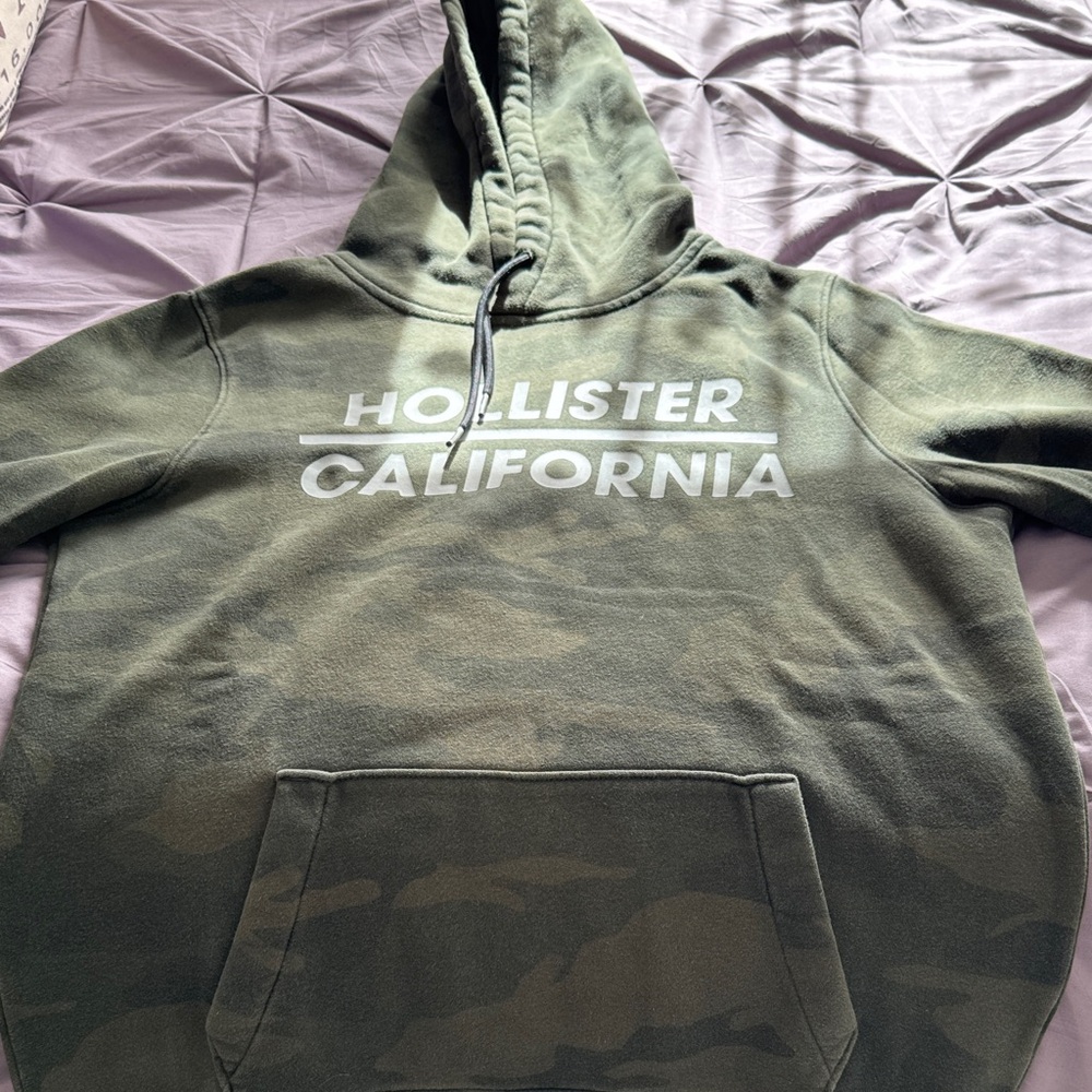 Hollister Olive Camo Pullover